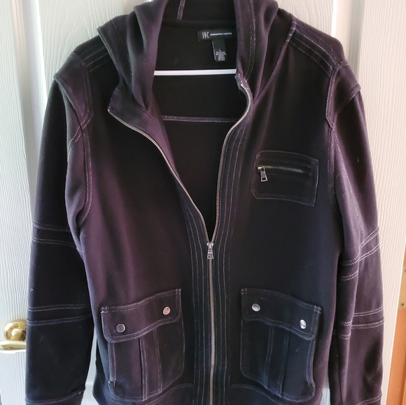 INC International Concepts Black Full Zip Jacket Large - Picture 3 of 5